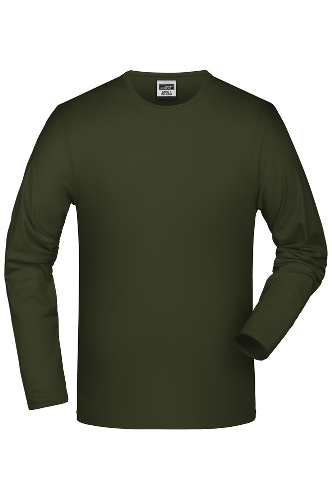 Elastic-T Long-Sleeved - Olijf (ca. Pantone 448U)