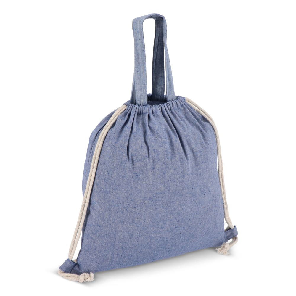 Drawstring rugzak gerecycled katoen 140g/m² 38x42cm - Blauw
