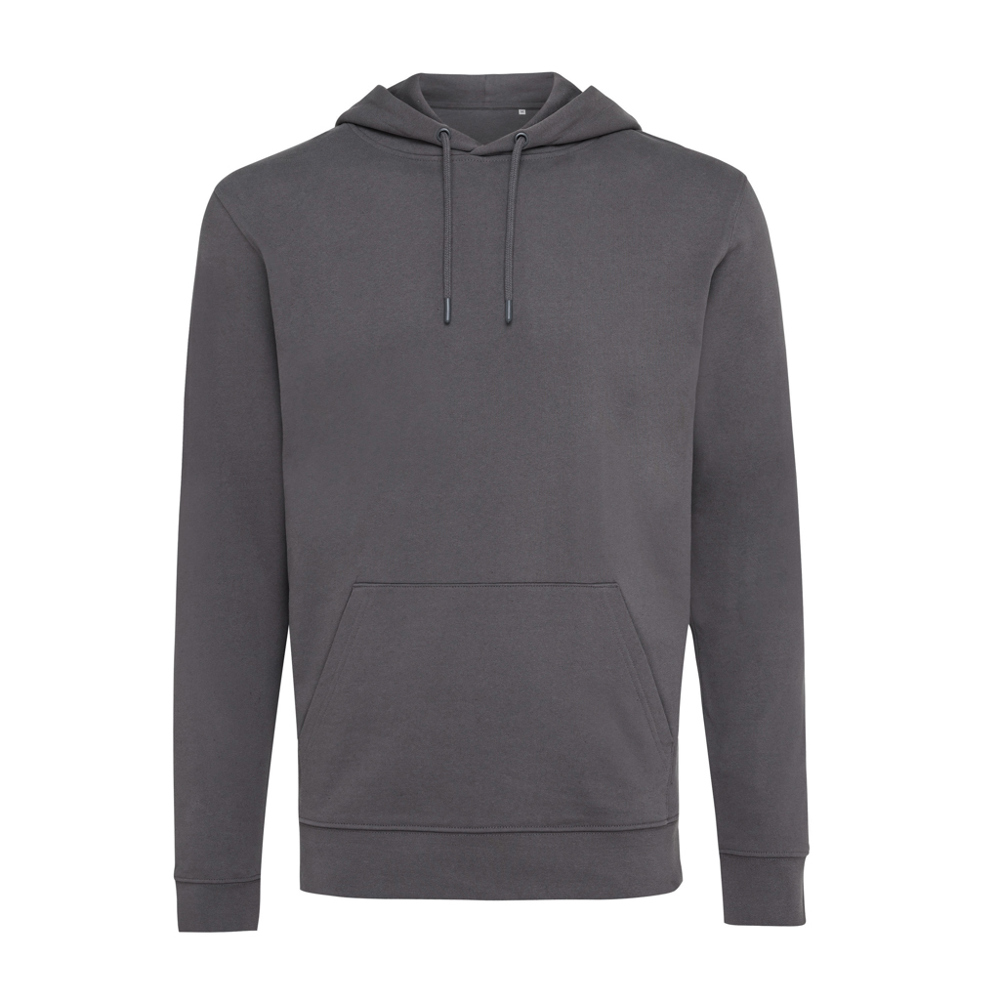 IQONIQ Jasper gerecycled katoen hoodie - antraciet (± PMS 19-3900 TCX)