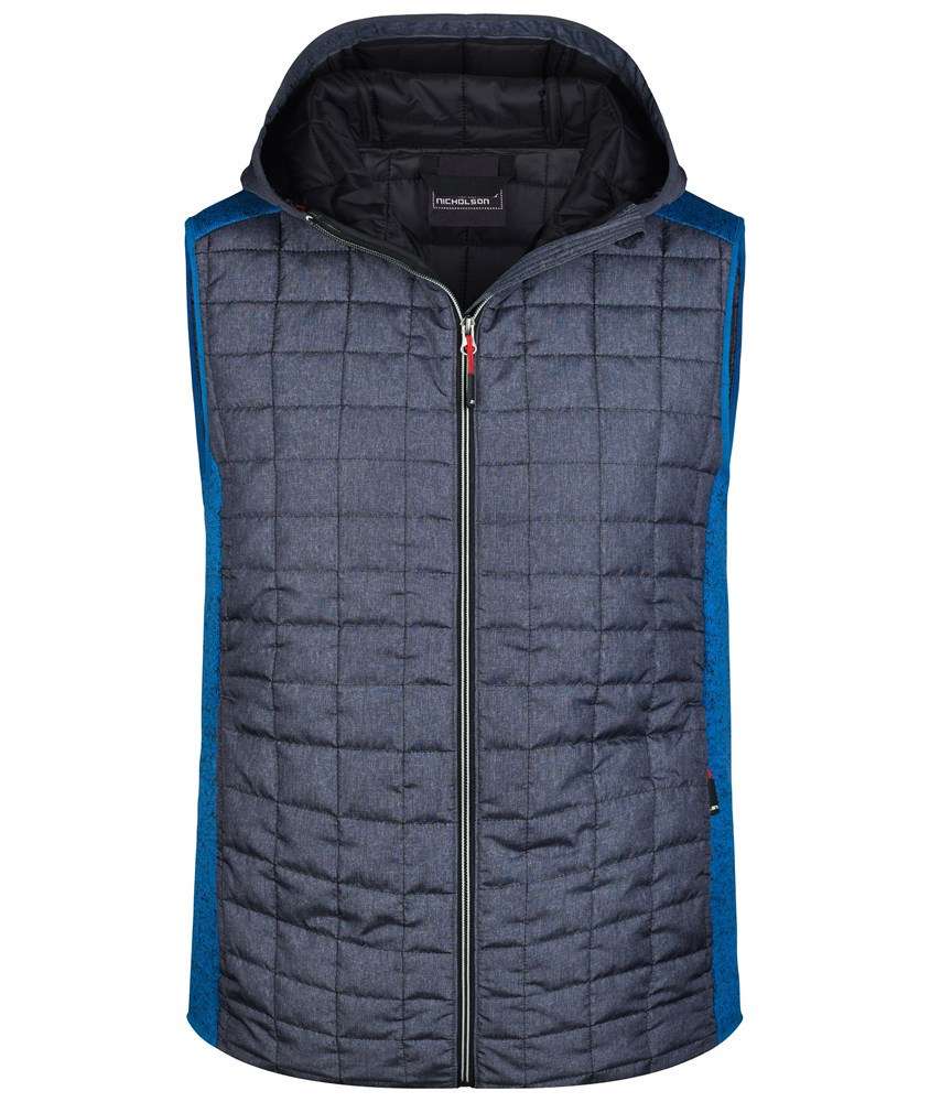 Men's Knitted Hybrid Vest - Royal-melange/antraciet-melange (ca. Pantone 301C
432C)