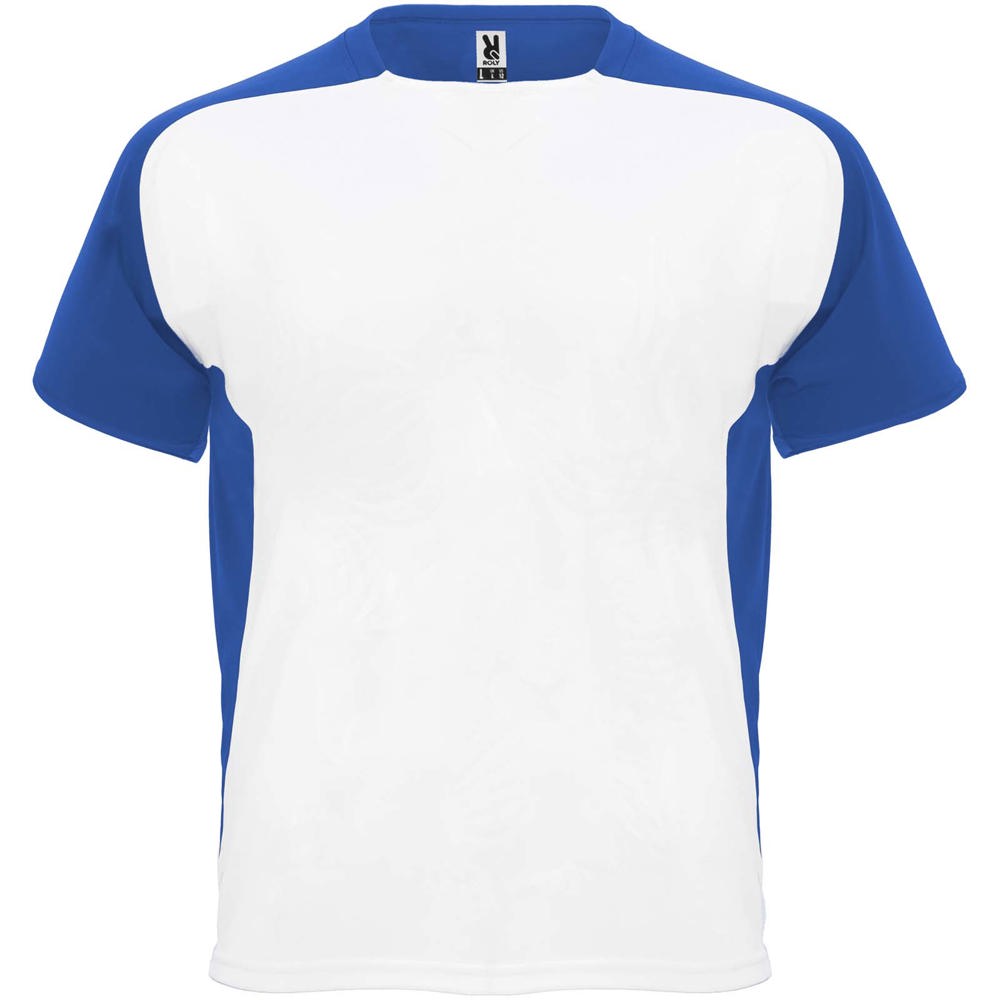 Bugatti unisex sportshirt met korte mouwen - Wit, Koningsblauw