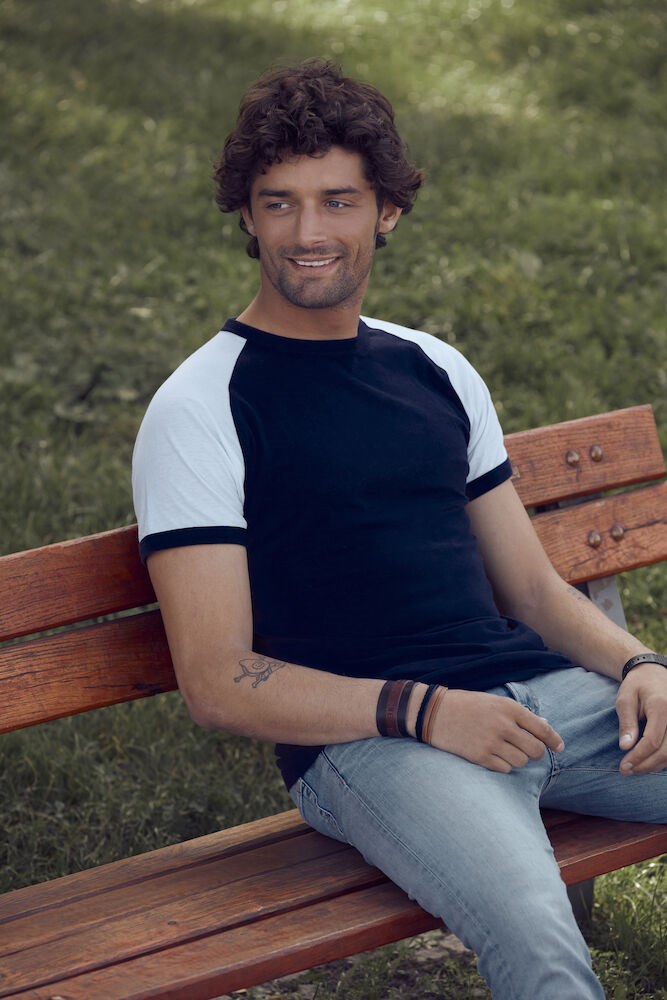 Clique - Raglan-T Red/Wit L