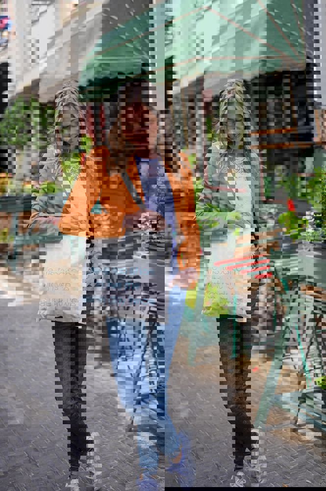 Katoenen tas met lange hengsels, 140 gr/m²