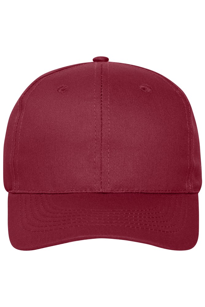 6 Panel Cap Bio Cotton - Dieprood (ca. Pantone 7427C)