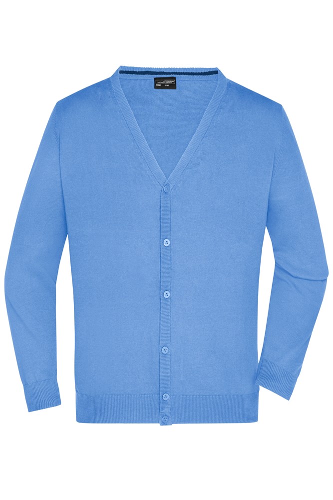 Men's V-Neck Cardigan - Gletsjer blauw (ca. Pantone 7453C)