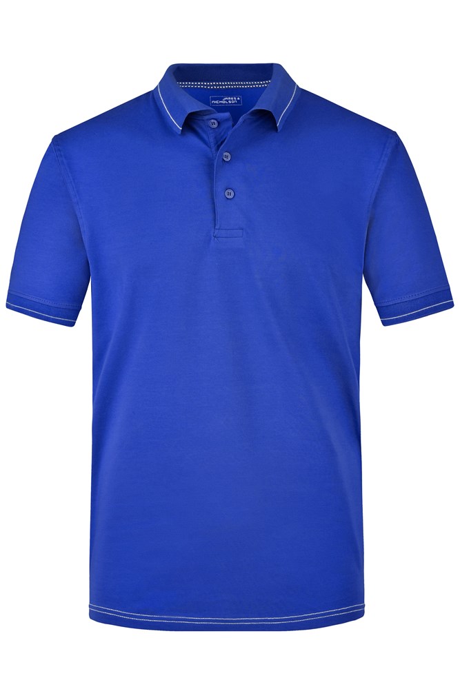 Men's Elastic Polo - Royal/wit (ca. Pantone 286C
white)