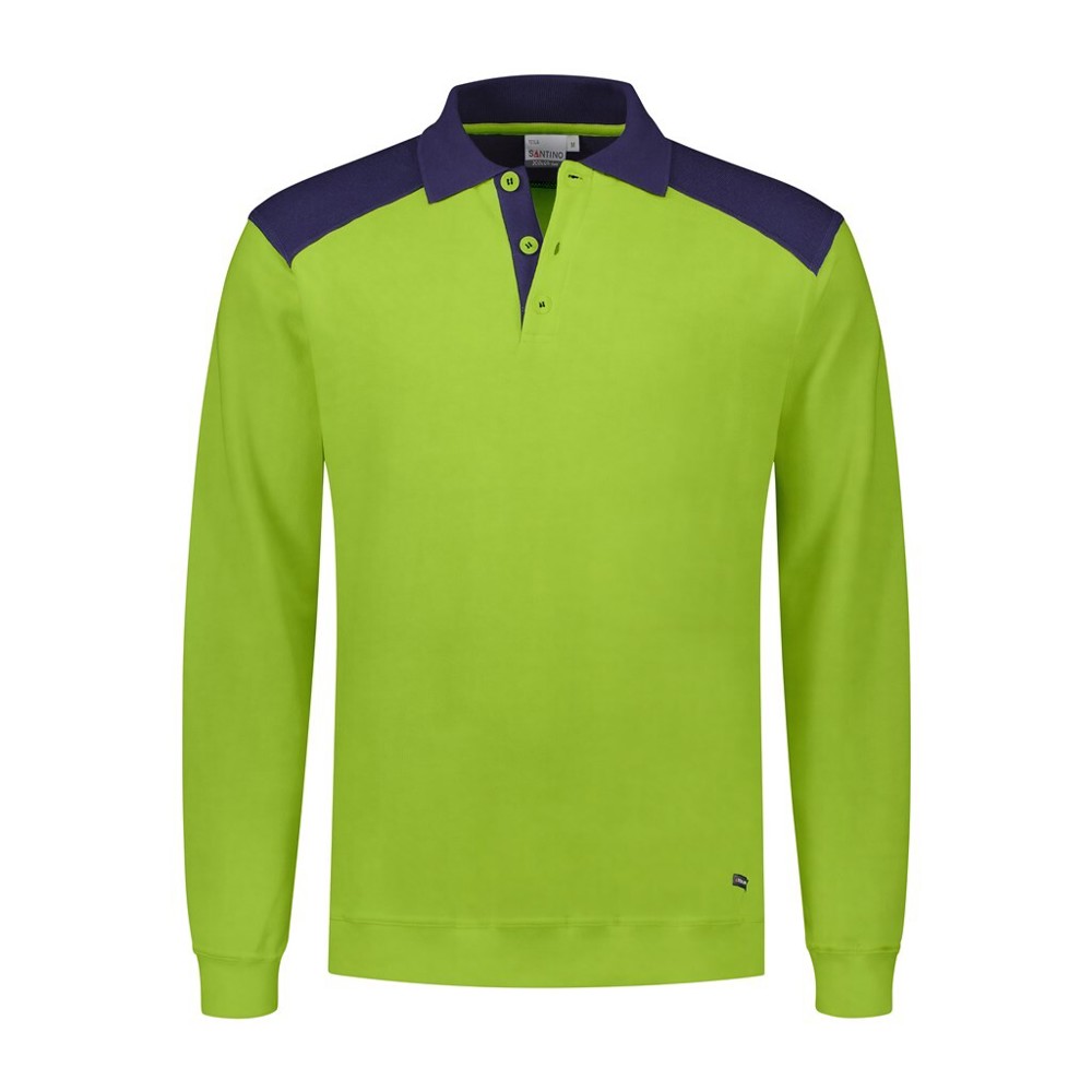 Santino Polosweater Tesla - Lime / Real Navy