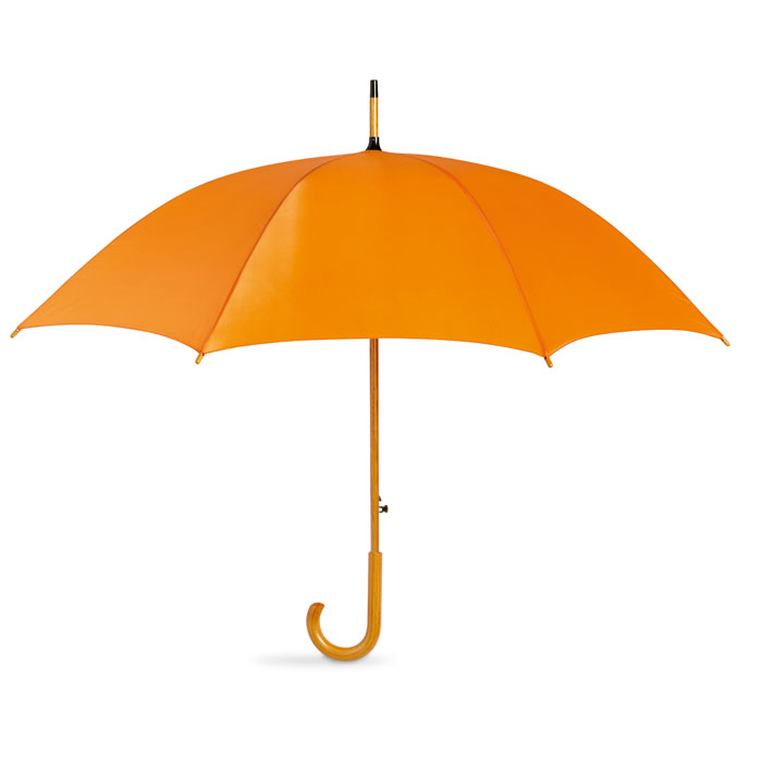 CUMULI - Paraplu met houten handvat - Oranje