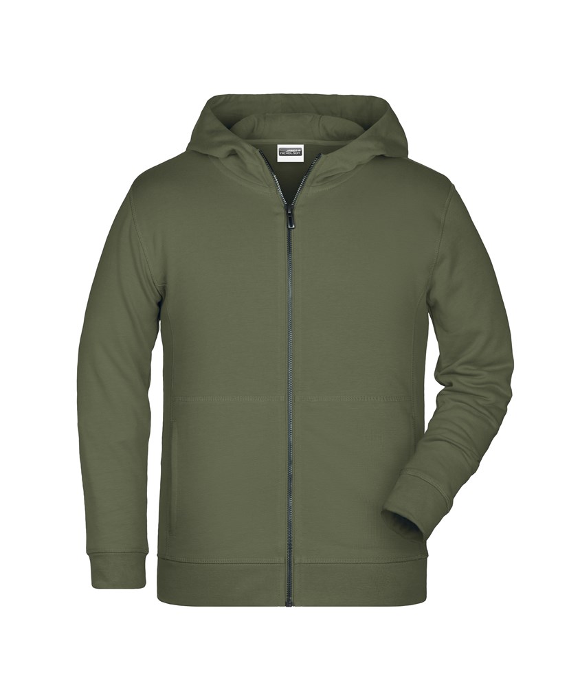 Children's Zip Hoody OCS Blended & RCS - Olijf (ca. Pantone 7497C)