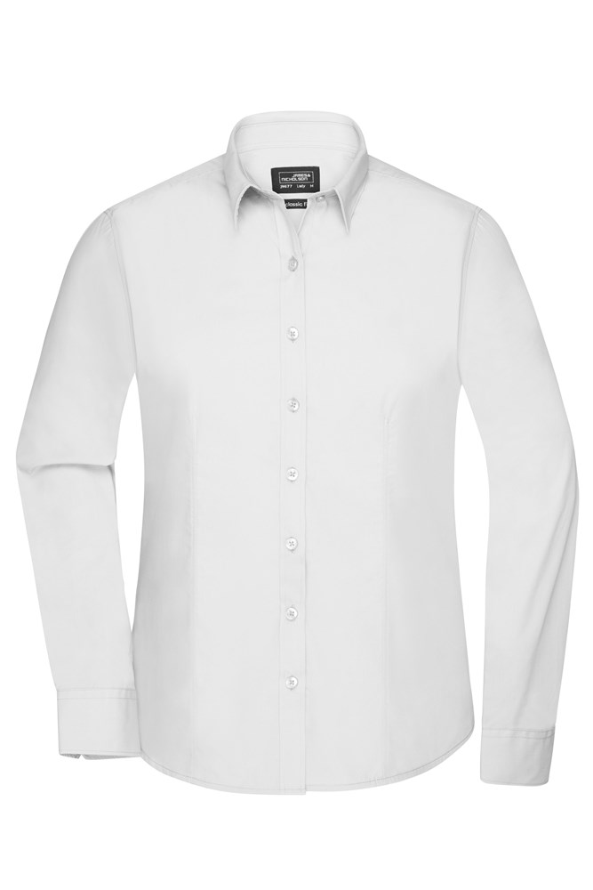 Ladies' Shirt Long-Sleeved Poplin - Wit (ca. Pantone white)
