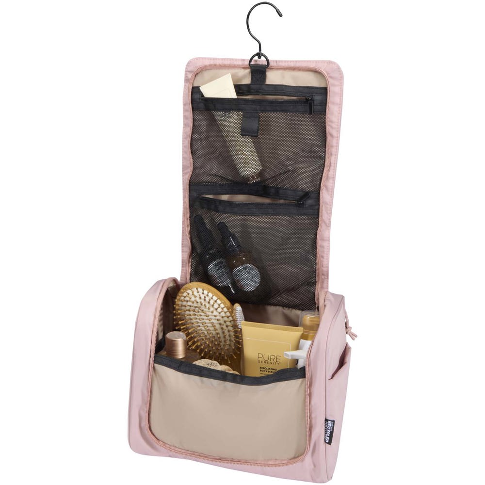 Puffer GRS gerecycleerde ophangbare canvas toilettas 8L