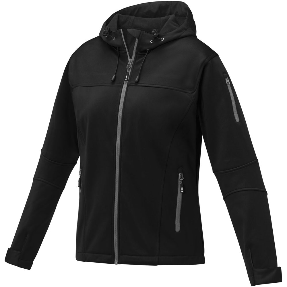 Match softshell dames jas - Zwart