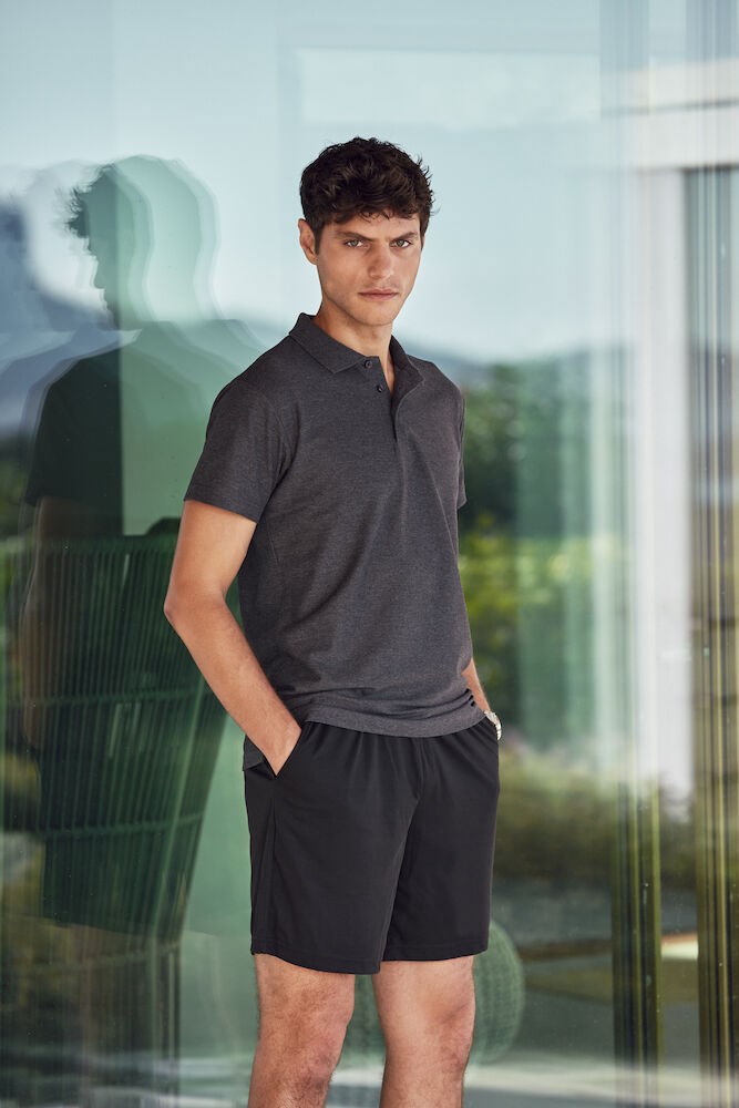 Clique - Basic Polo Antraciet Melange L