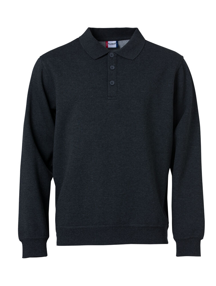 Clique - Basic Polo Sweater - Antraciet Melange