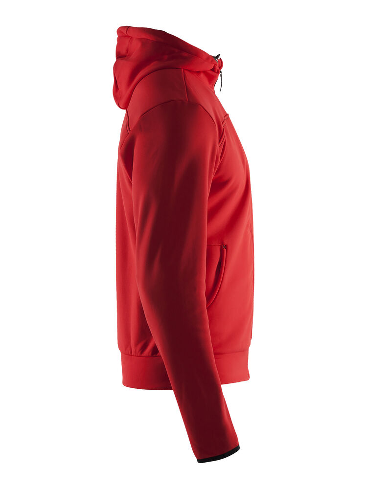 Craft - Leisure Full Zip Hood M Bright Red/Black/Grey Melange M