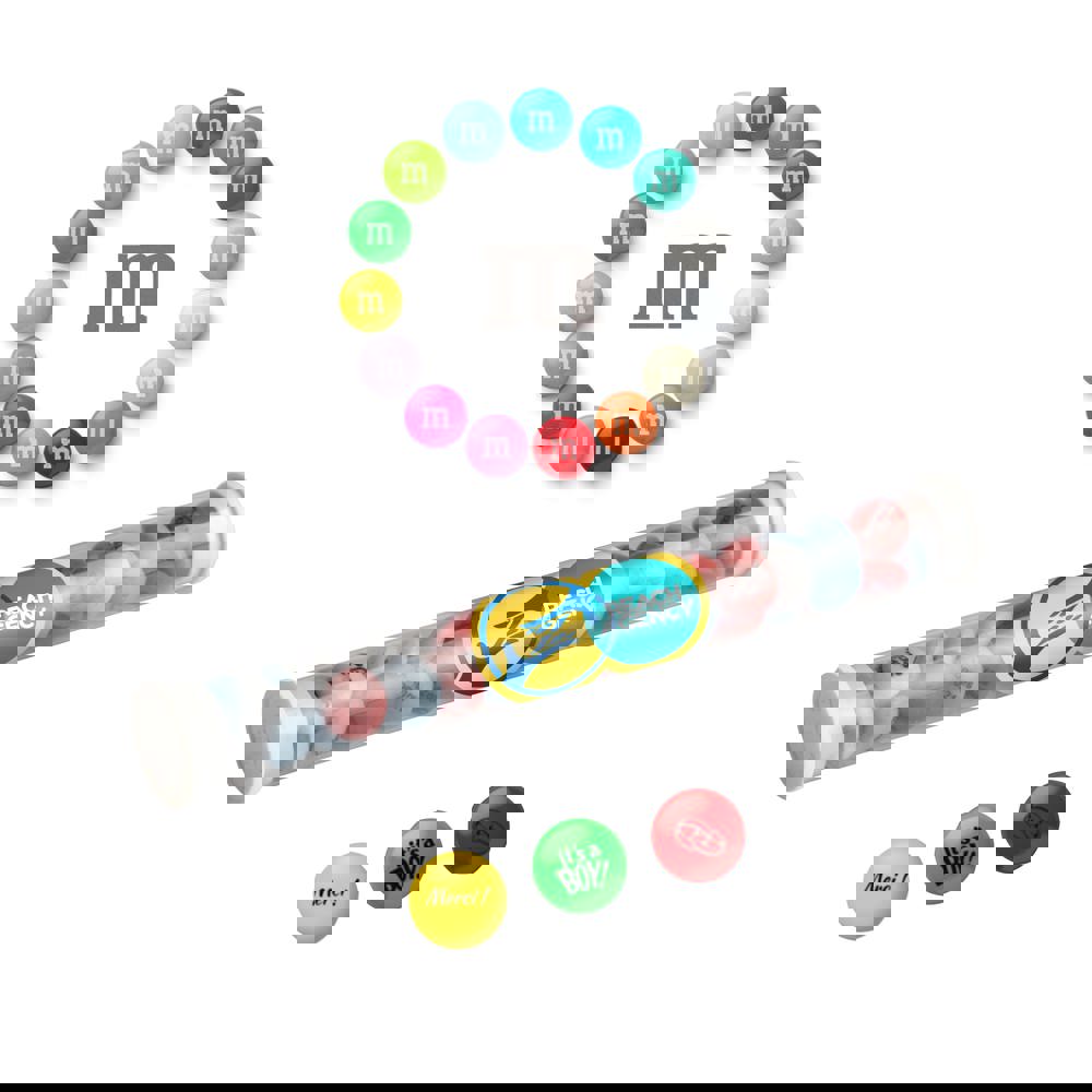 Koker met bedrukte M&M's