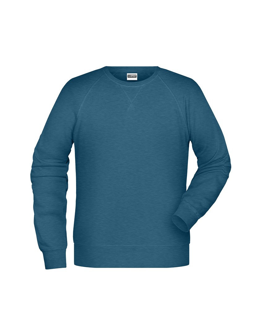 Men´s Sweat OCS Blended & RCS - Petrol-melange (ca. Pantone 7477C)