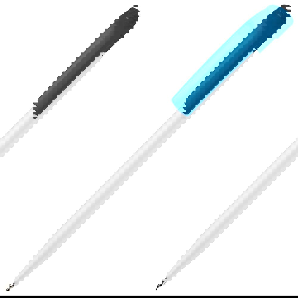 Balpen S45 hardcolour - Wit / Lichtblauw