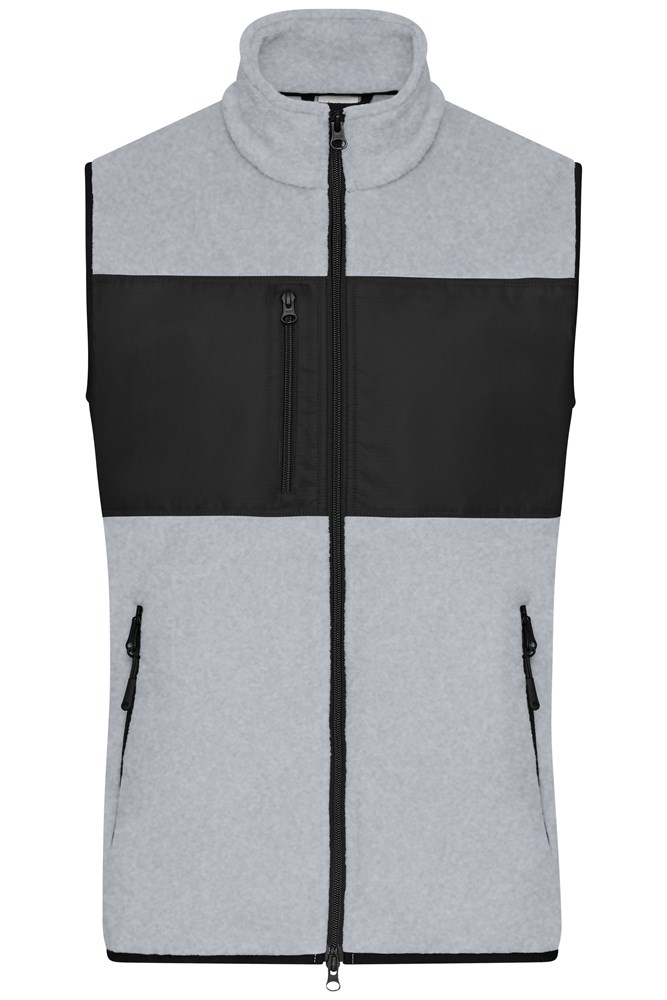 Men's Fleece Vest GRS - Licht melange/zwart (ca. Pantone 413C
blackC)