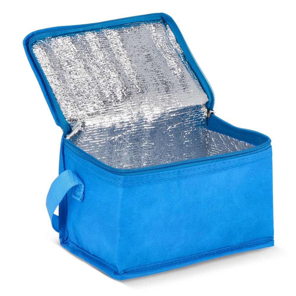 R-PET koeltas voor 6 blikjes, non-woven, 20 x 13 x 12,5 cm, 75 g/m²