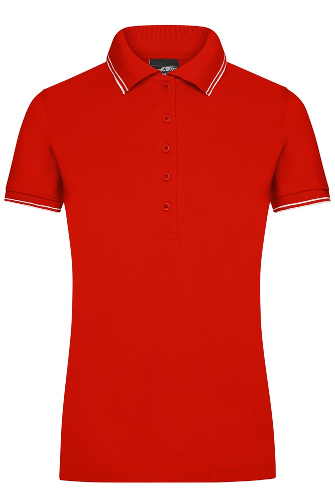Ladies' Polo - Tomaat/wit (ca. Pantone 1795C
whiteC)