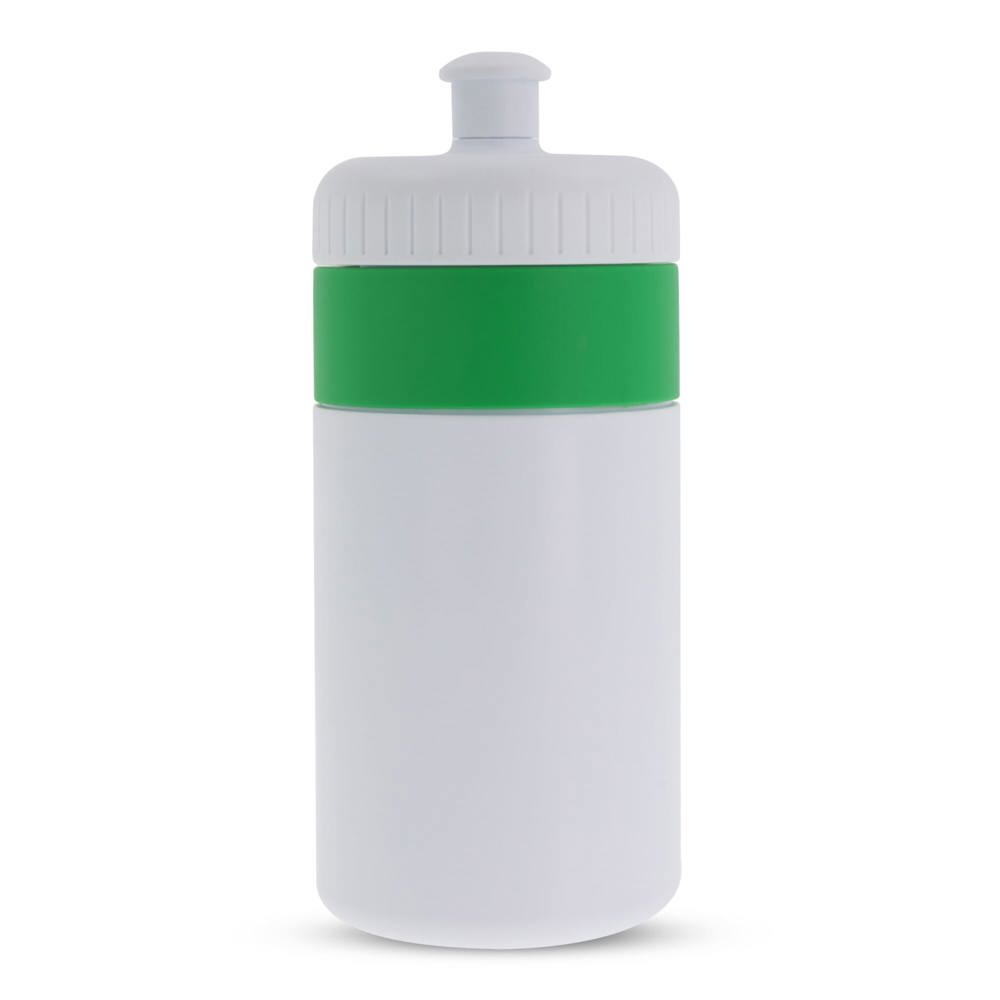 Sportbidon met rand 500ml - Wit / Groen