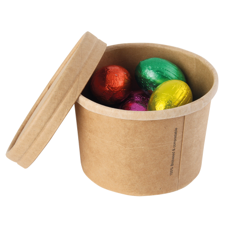 Snoeppot kraft karton deksel 240 ml.