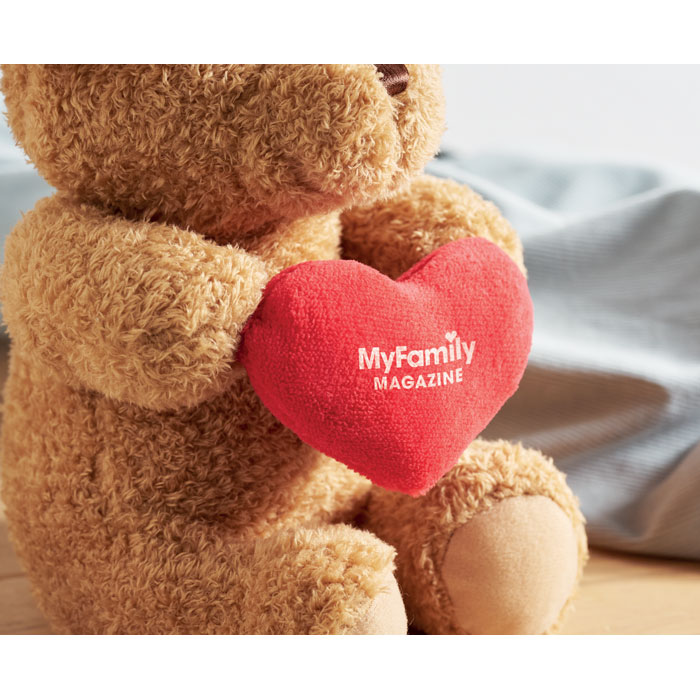 SNUGGLE - Pluche teddybeer met hart 23cm
