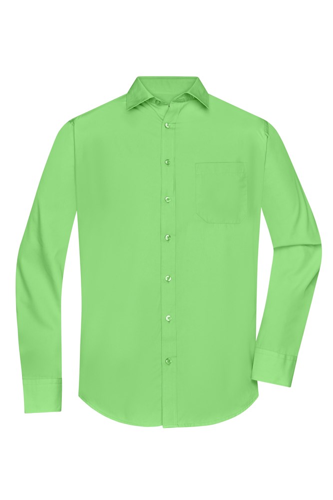 Men's Shirt Long-Sleeved Poplin - Lime (ca. Pantone 360C)