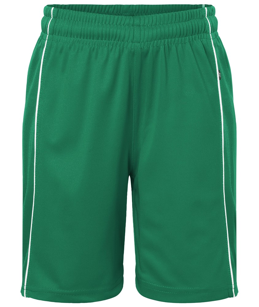 Basic Team Shorts Junior - Groen/wit (ca. Pantone 554C
white)