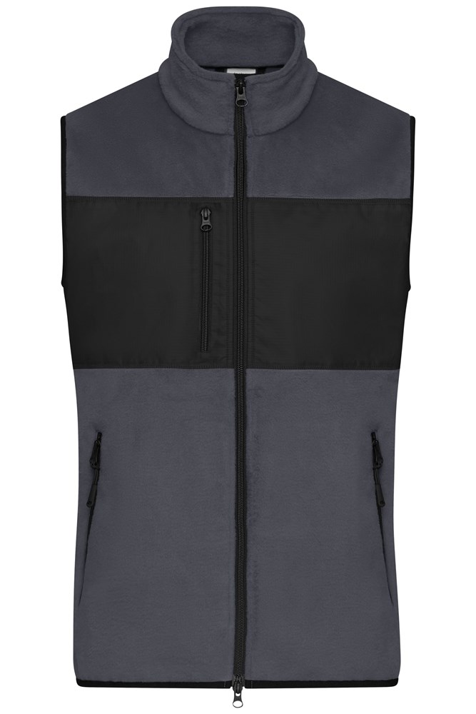 Men's Fleece Vest GRS - Carbon/zwart (ca. Pantone 425C
blackC)