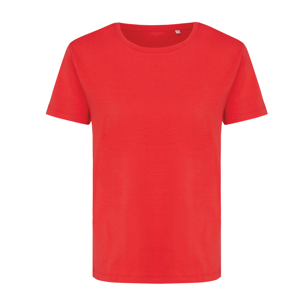 IQONIQ Yala dames lichtgewicht gerecycled katoen t-shirt - luscious red (± PMS 17-1663TCX)