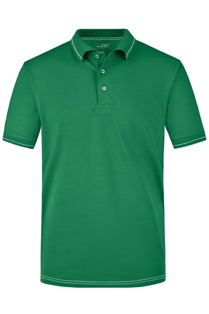 Men's Elastic Polo - Iers-groen/wit (ca. Pantone 3415C
white)