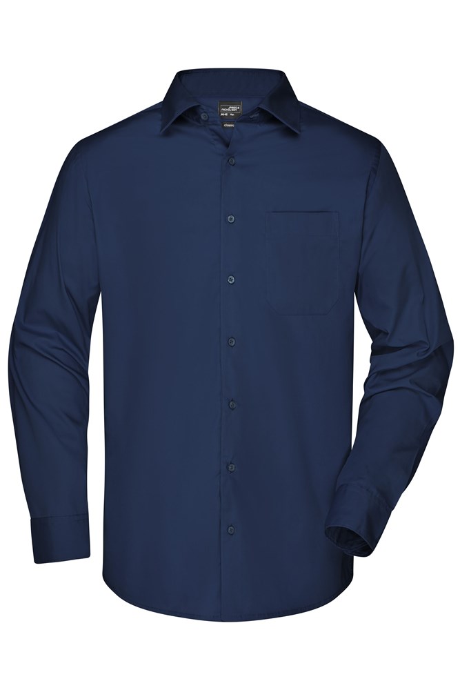Men's Business Shirt Longsleeve - Navy (ca. Pantone 296C)