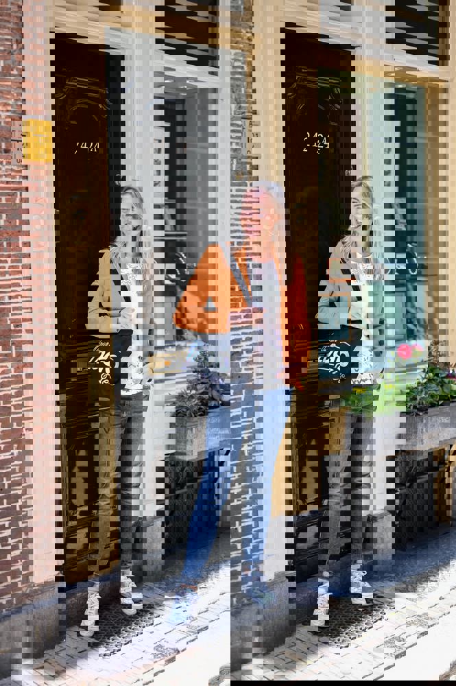 Katoenen tas met lange hengsels, 140 gr/m²