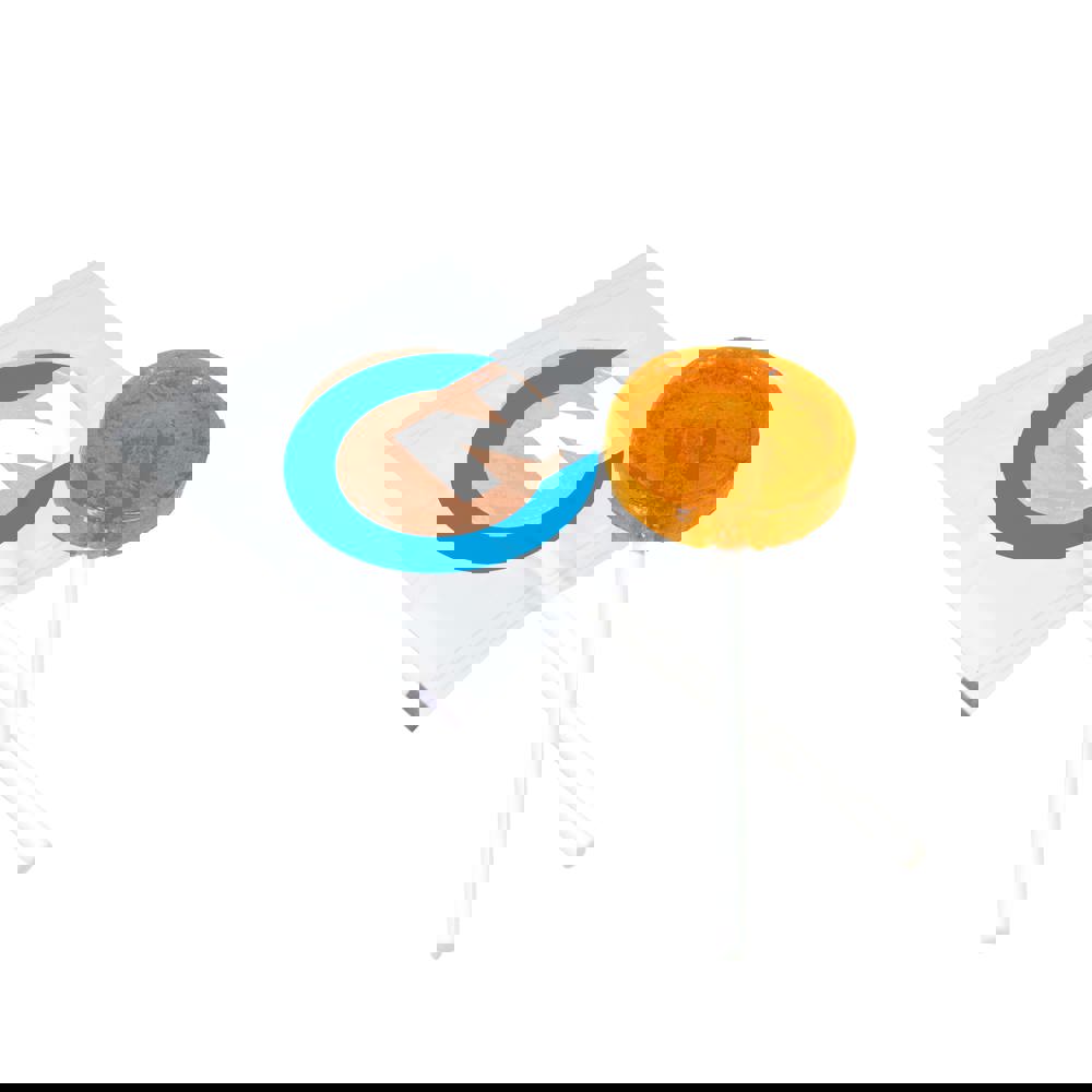 Platte lolly - Transparant/Oranje