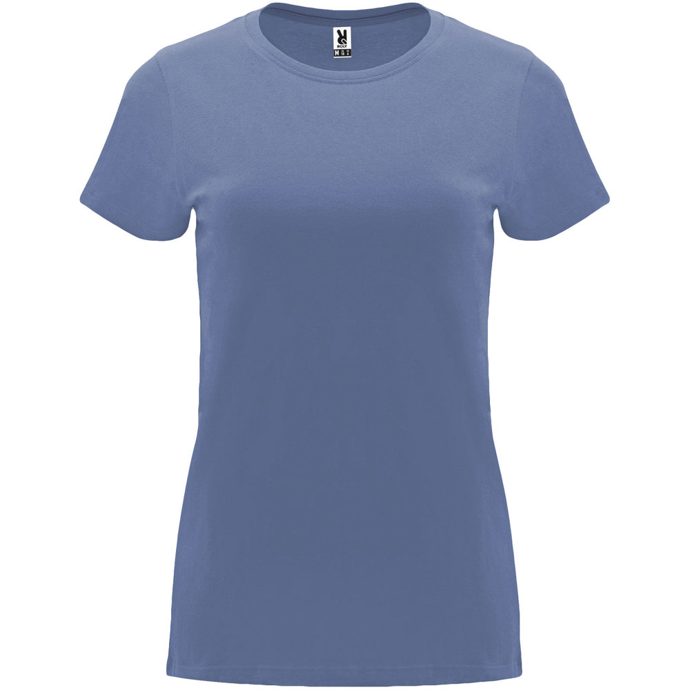 Capri 170 g/m² damesshirt met korte mouwen - Denim blauw