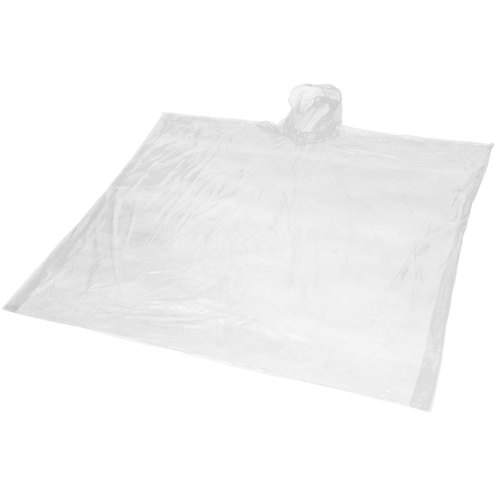 Ziva wegwerp regenponcho met opbergtasje - wit