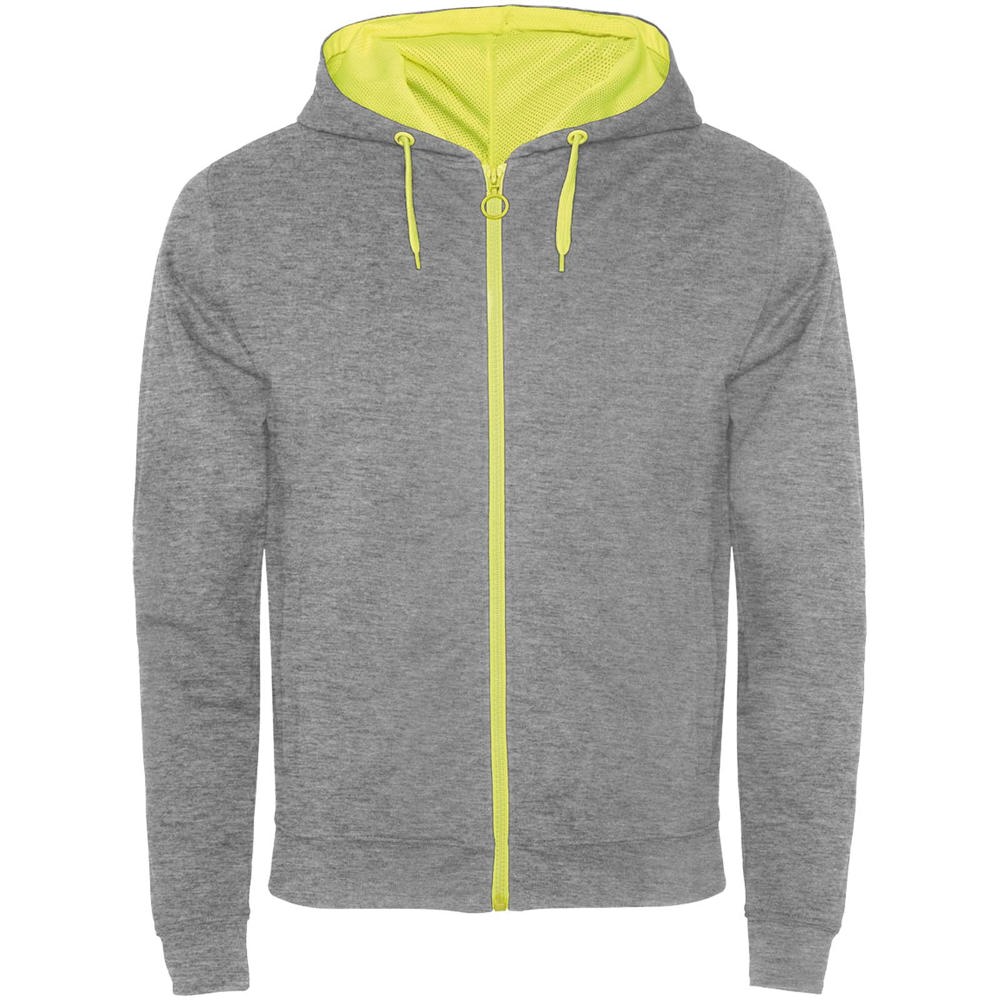 Fuji unisex sweatjack - Gemêleerd grijs, Fluorgeel