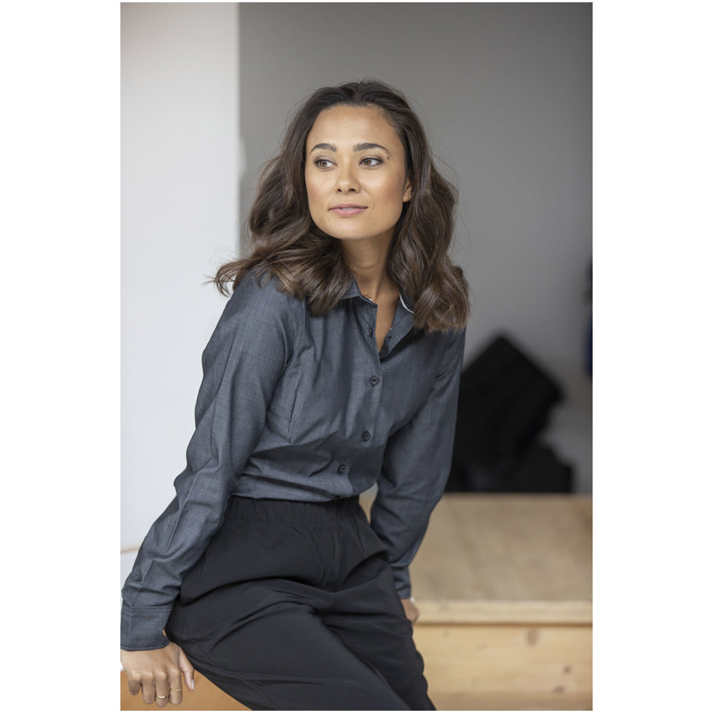 Cuprite damesoverhemd met lange mouwen, biologisch