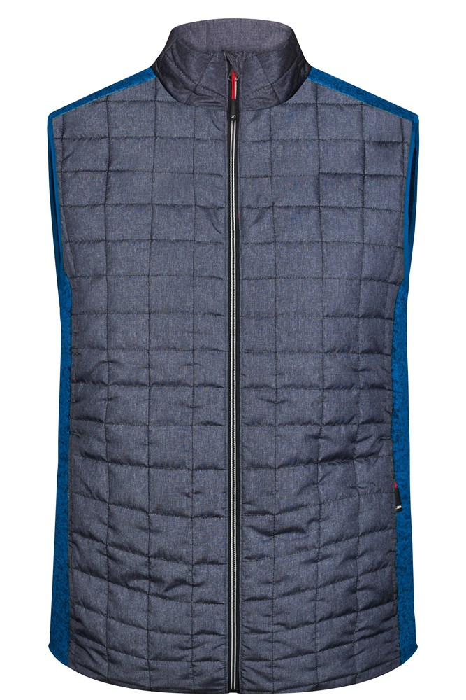 Men's Knitted Hybrid Vest - Royal-melange/antraciet-melange (ca. Pantone 301C
432C)