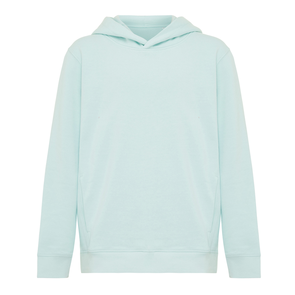 IQONIQ Yengo kids recycled katoen hoodie met steekzakken - crushed mint (± PMS 12-5410 TCX)