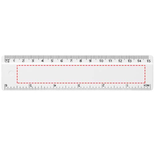 Refari liniaal van 15 cm van gerecycled plastic