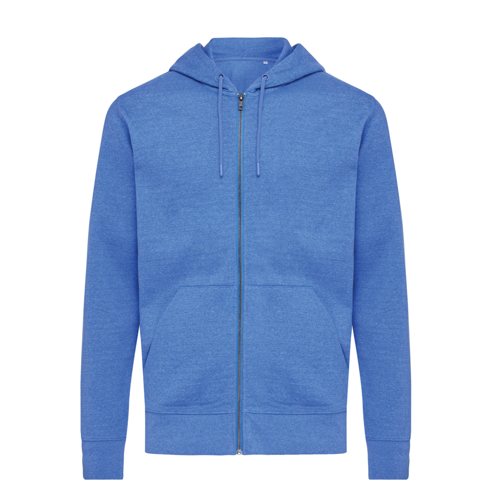 IQONIQ Abisko gerecycled katoen hoodie met rits - heather blue (± PMS heather blue)