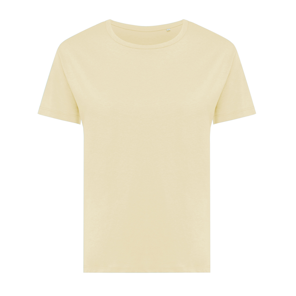 IQONIQ Yala dames lichtgewicht gerecycled katoen t-shirt - cream yellow (± PMS 12-0717 TCX)