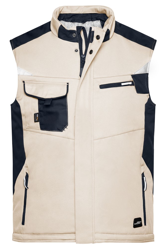 Craftsmen Softshell Vest - STRONG - - Steen/zwart (ca. Pantone 7501C
blackC)
