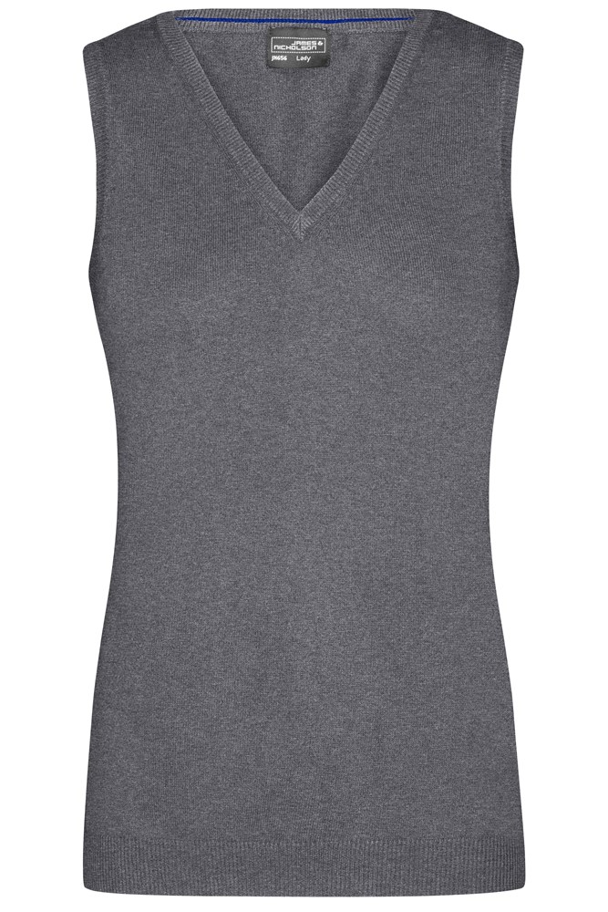 Ladies' V-Neck Pullunder - Heather-grijs (ca. Pantone 404U)