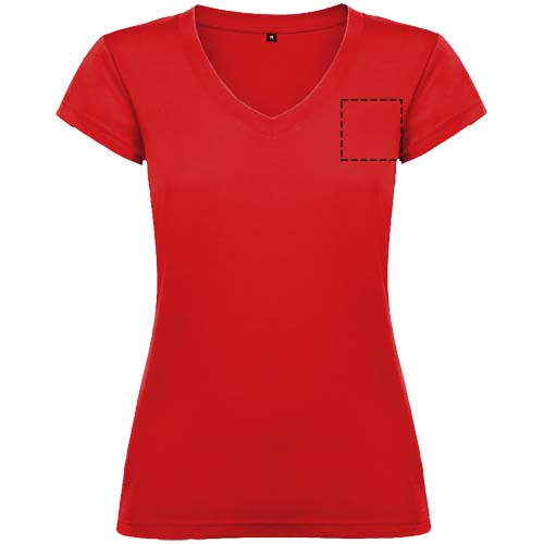 Victoria 155 g/m² damesshirt met V-hals en korte mouwen