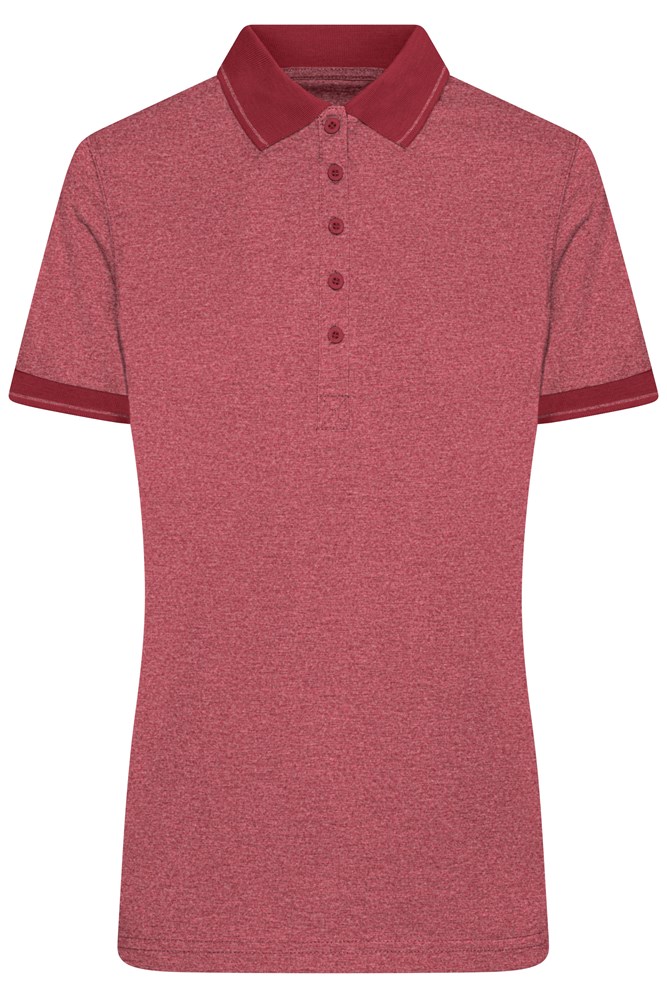 Ladies' Heather Polo - Wijnrood-melange/wijnrood (ca. Pantone 7431C
195C)