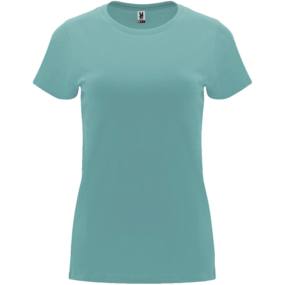 Capri 170 g/m² damesshirt met korte mouwen - Stoffig blauw